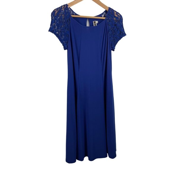 Julian Taylor Womens Size 8 Short Sleeve w/ Lace Accents Knit Shift Dress - Picture 1 of 10